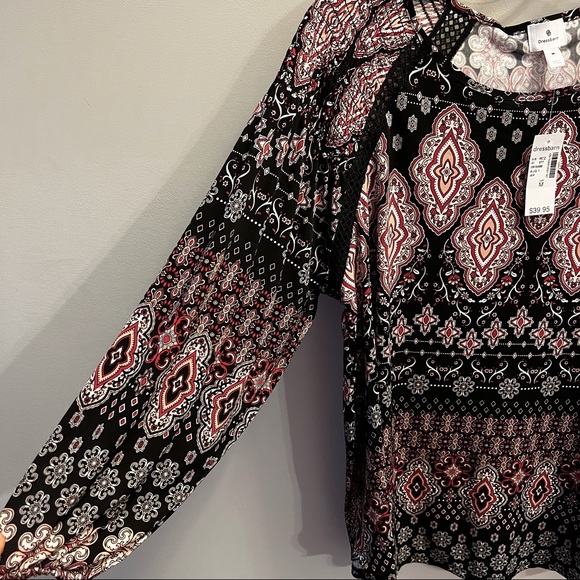 Black Print Long Elastic Sleeves - Picture 2 of 5